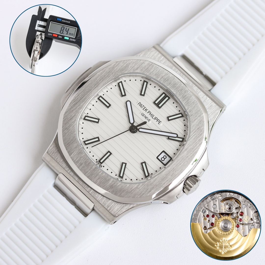 PP Nautilus 5711 White Dial Rubber detail 3