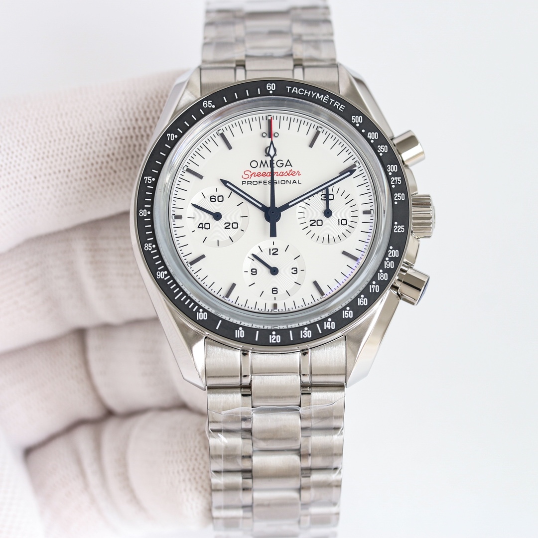 OMG Speedmaster 310.30.42.50.04.001 Movement 3861 Dial 42mm White Steel Strap
