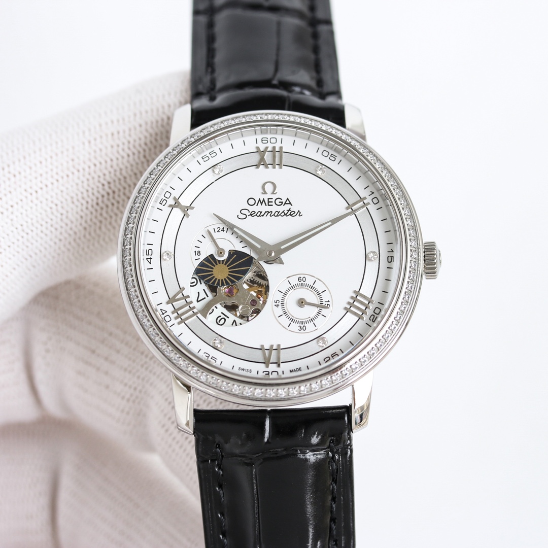 OMG Seamaster Butterfly Fly Diameter 39mm Thickness 10mm Leather Strap