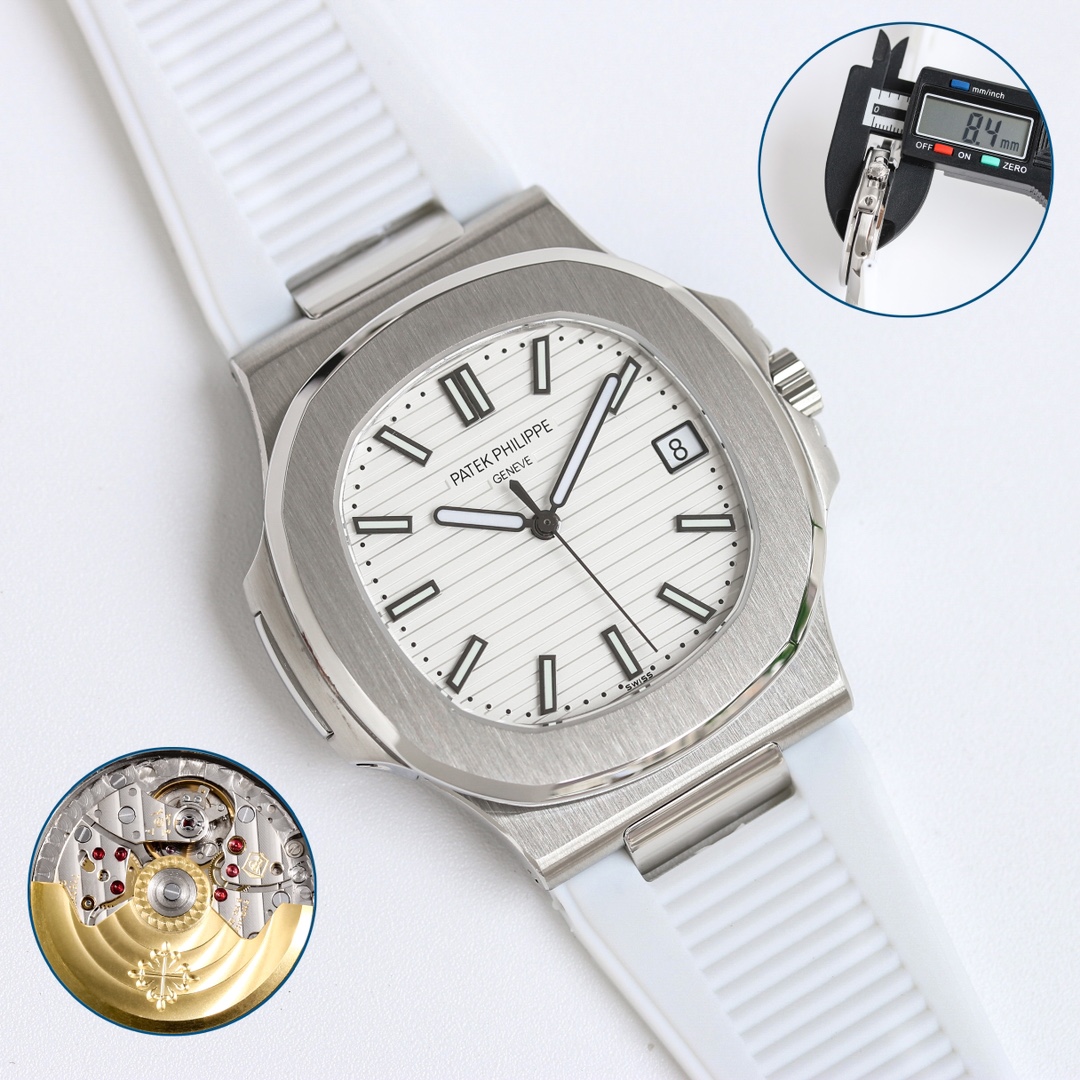 PP Nautilus 5711 White Dial Rubber detail 2
