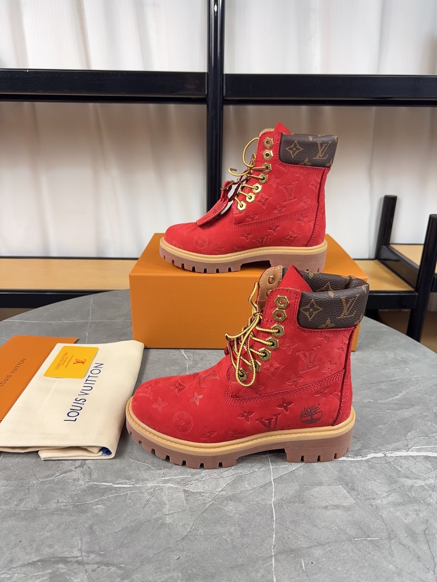 L X V & Timland Red boots/Martin boots/boots