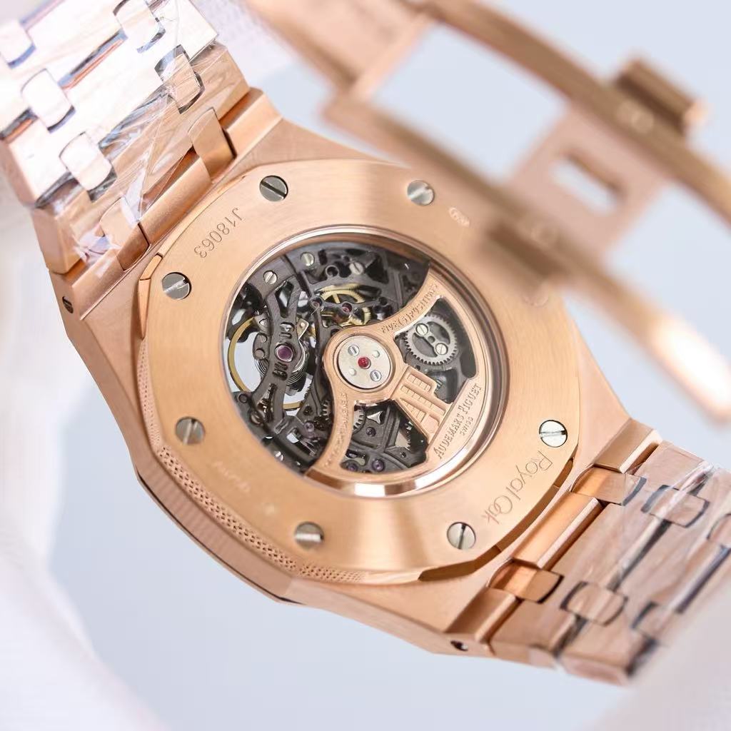 APS 41mm 15412BC Frosted Gold Skeleton Rainbow detail 4