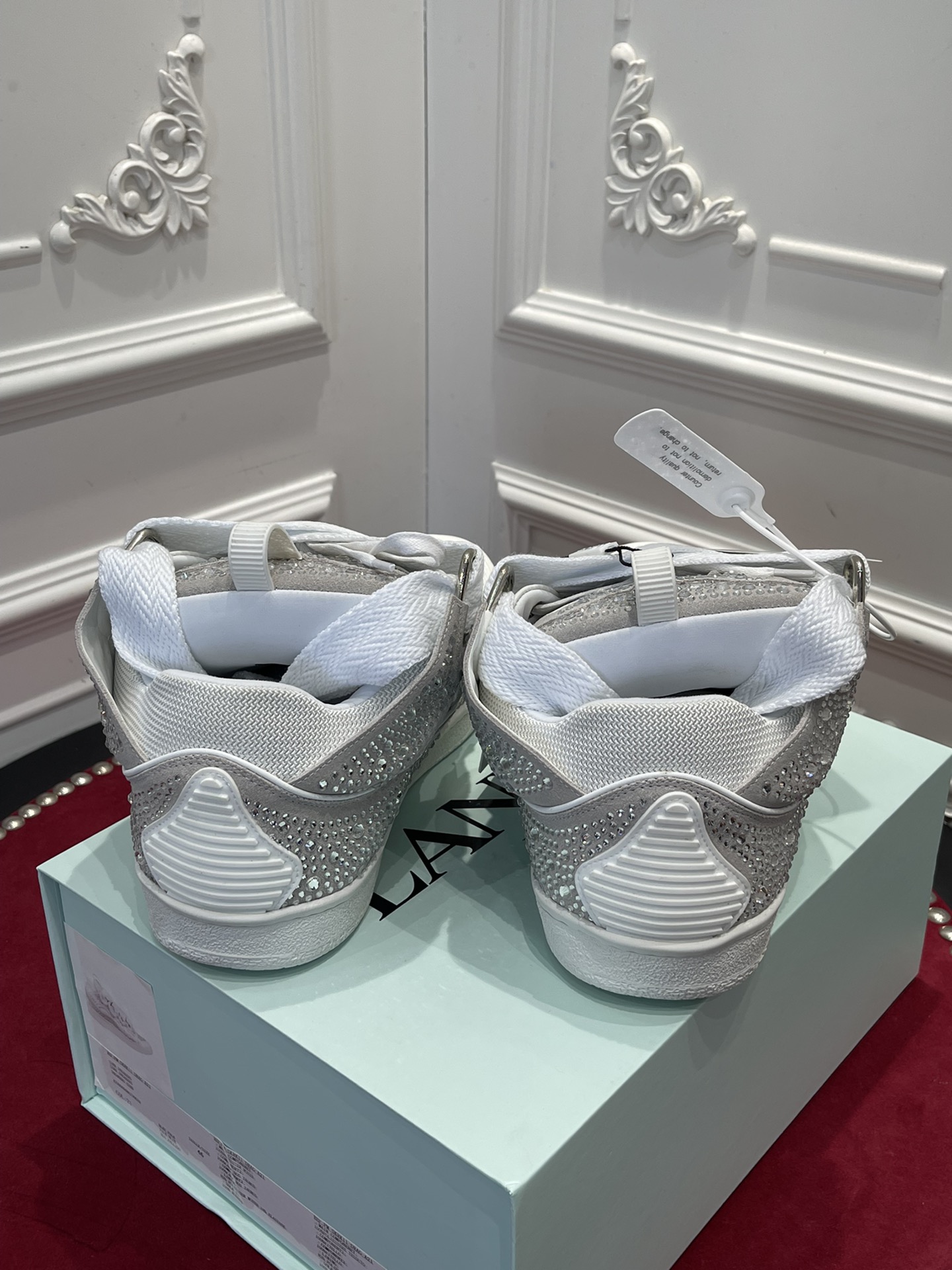 LAN Curb Sneaker White Rhinestone FMSKRK11STRAP22 detail 7
