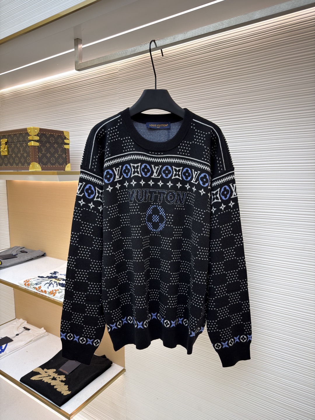 L X V Jacquard knit sweater