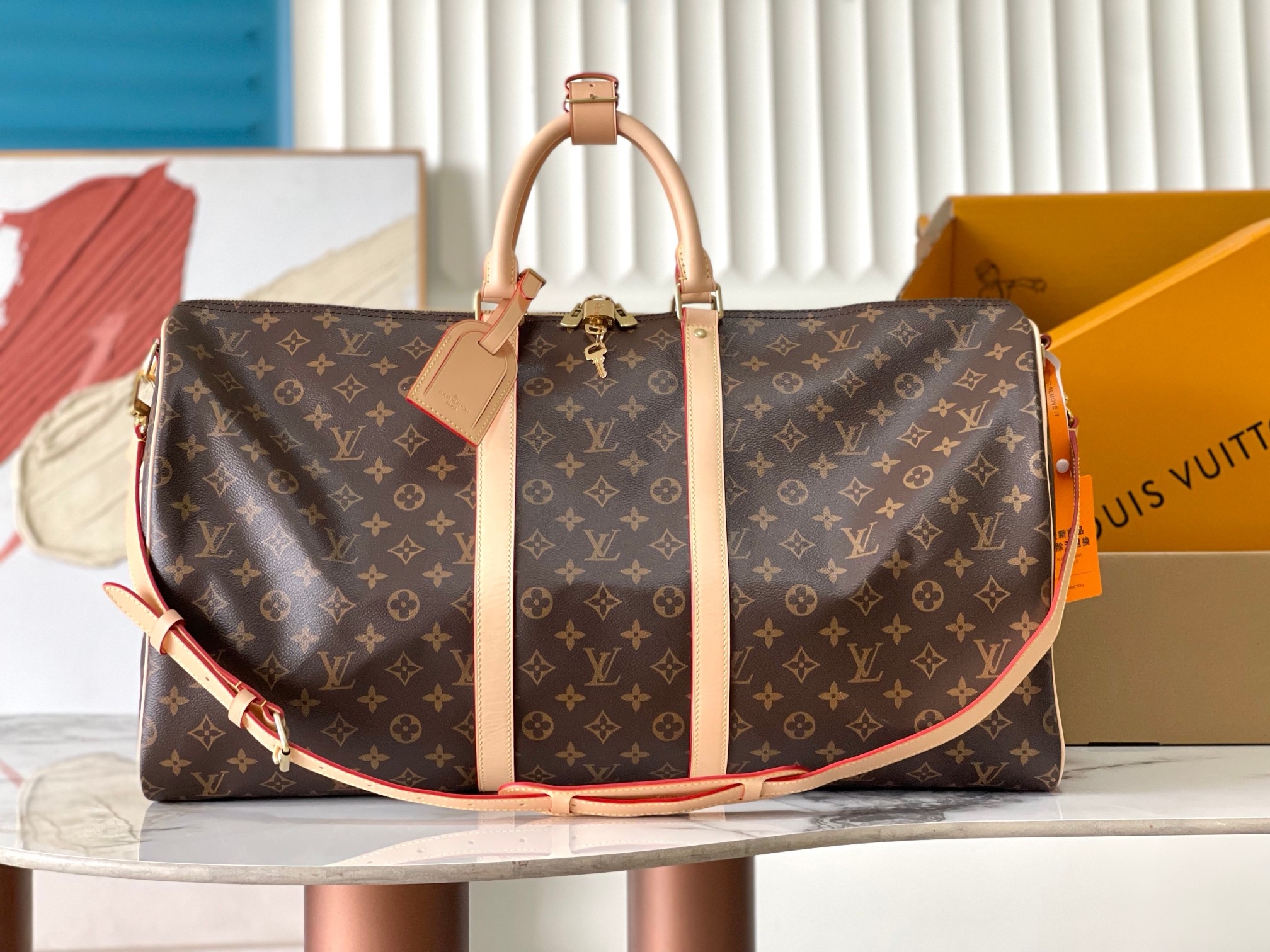 L X V  Monogram Keepall Bandouliere 55