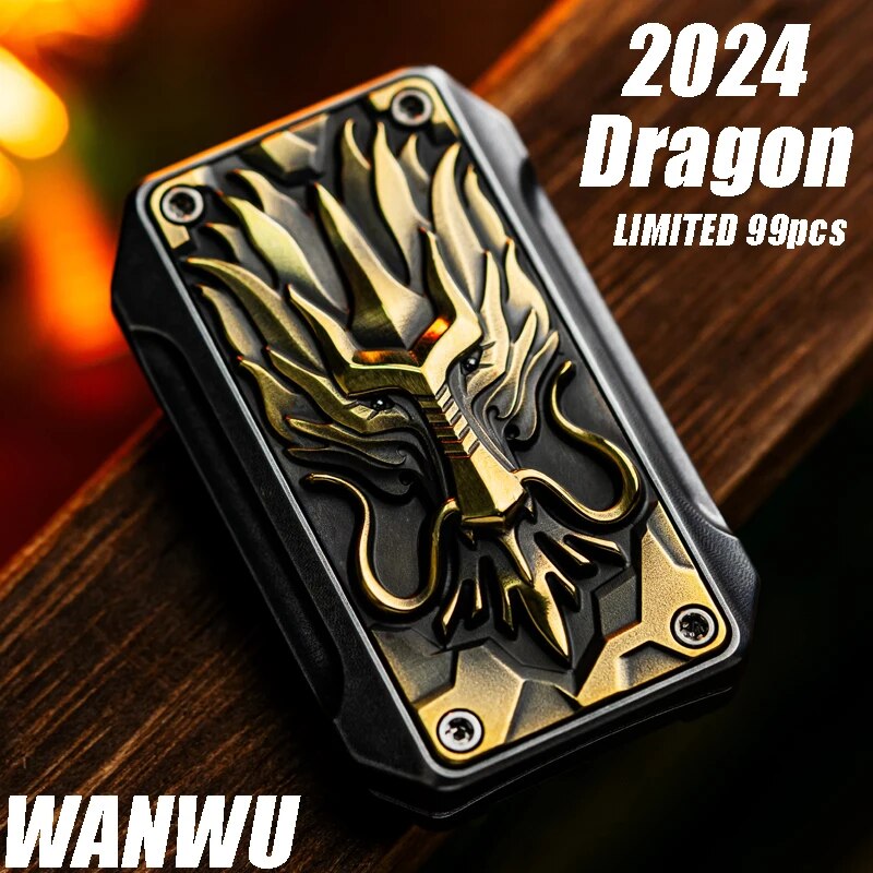 WANWU EDC Push Slider Year Of The Dragon Limited Edition Fidget Slider Metal Stress Relief Toy