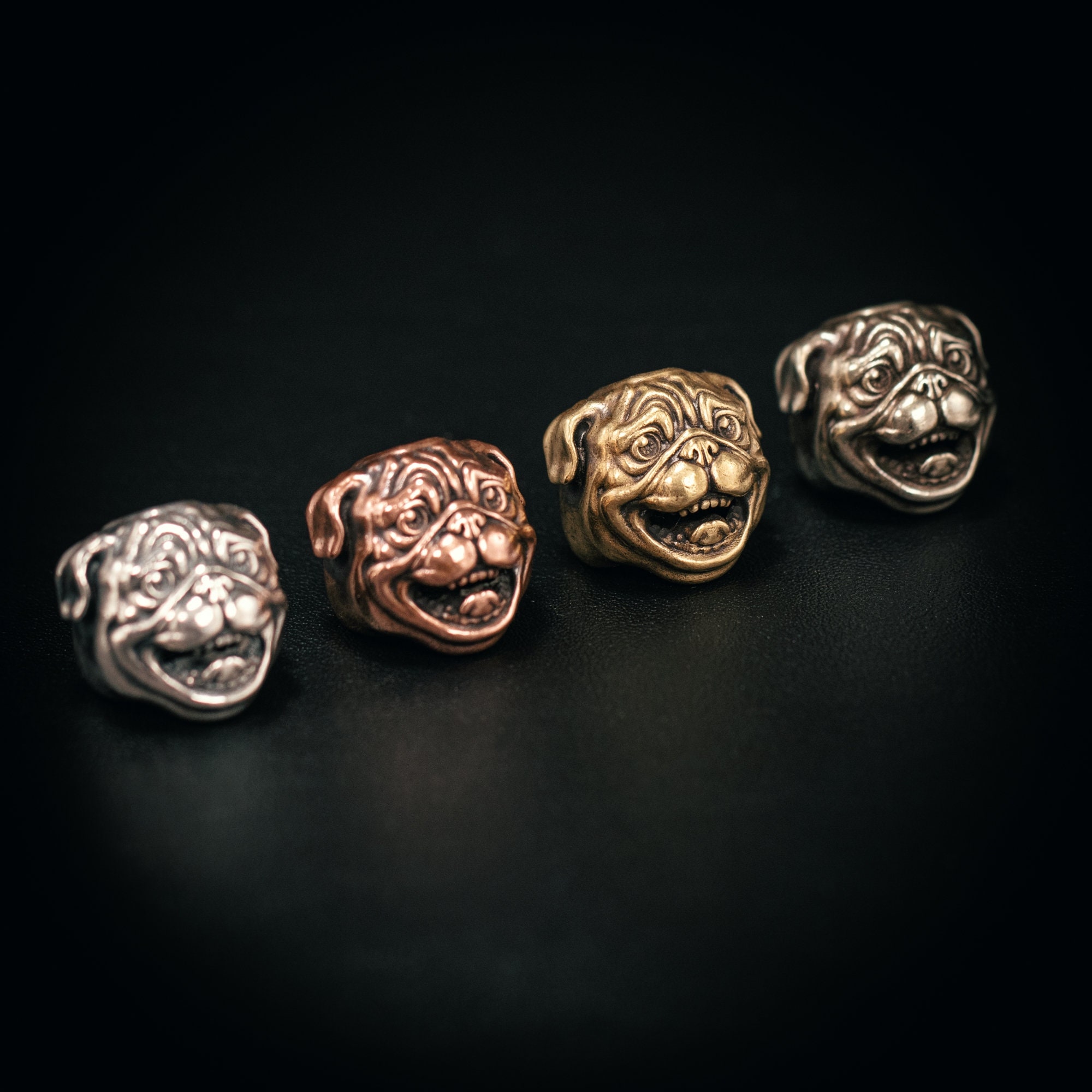 Paracord Bead Pug Dog for Knife, Bracelet, and EDC Gears