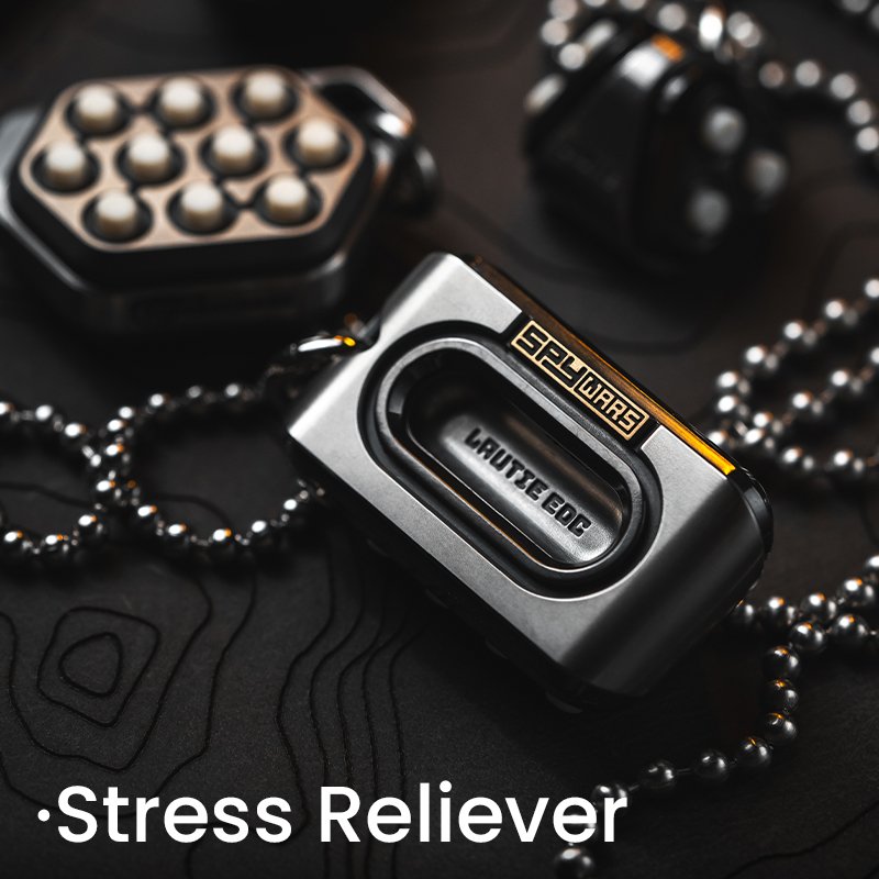 Lautie EDC BeetleCrash & StrawberryCrash, Metal Push Pop Bubble Fidget Toy