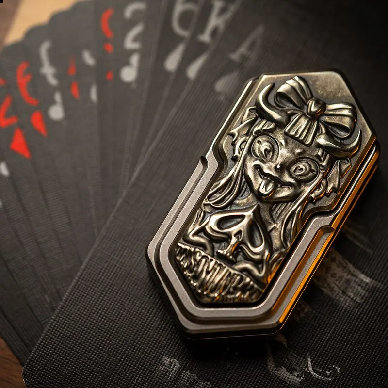 YEDC Poker Lolita Fidget Slider Metal EDC Decompression Toy