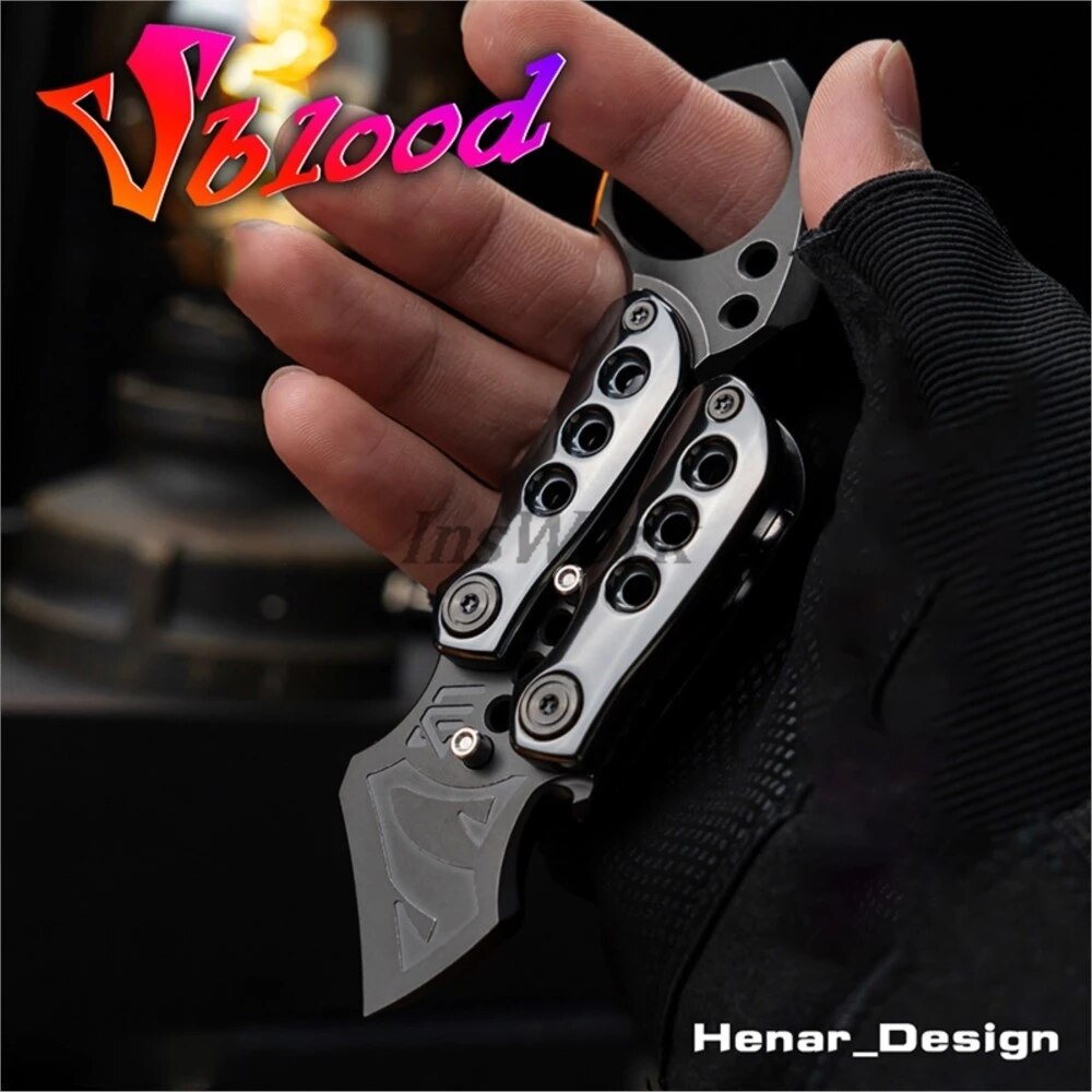 WANWU EDC Vblood Mini Small Dump Outdoor Bottle Opener Crowbar Practice Blade Toys