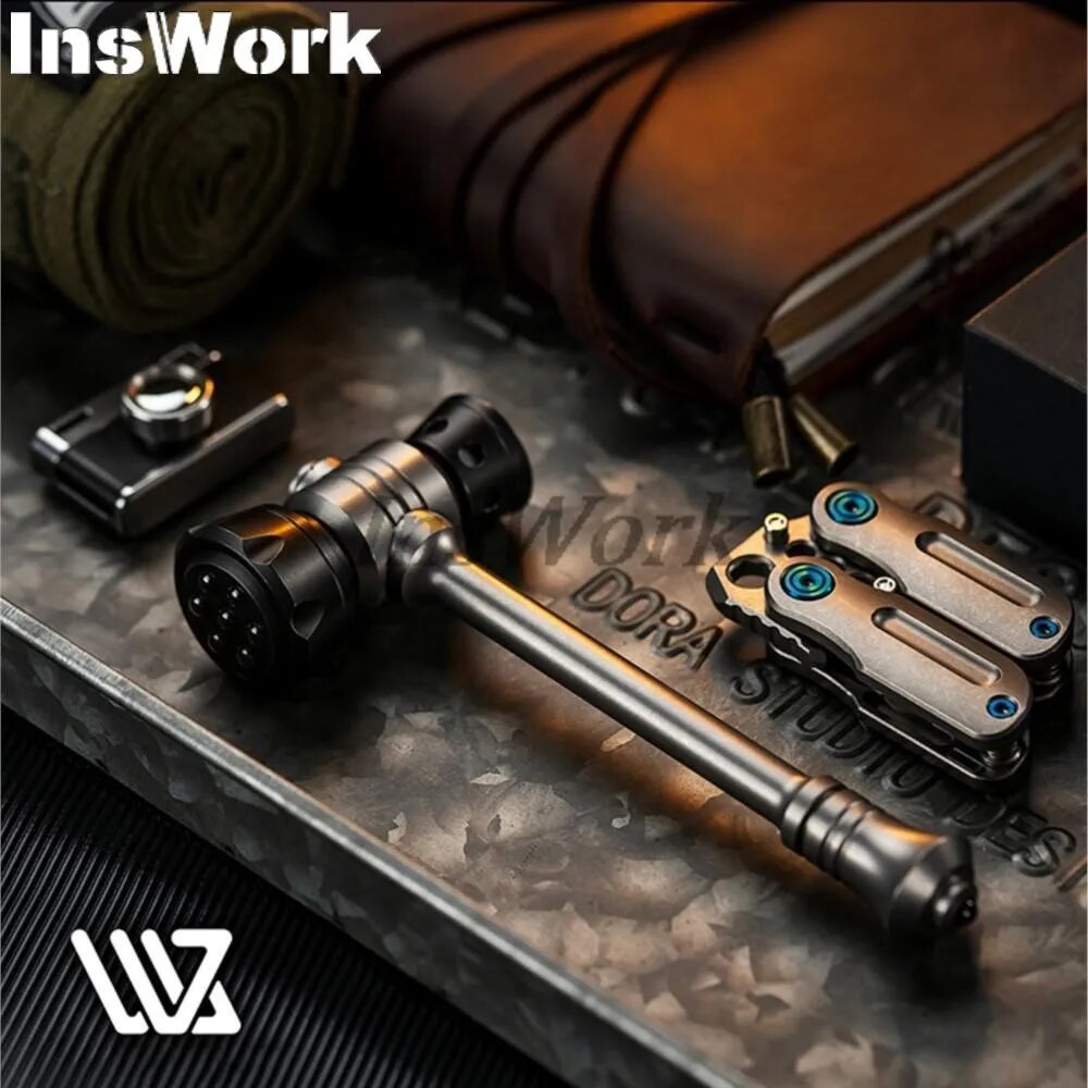 WANWU EDC 145mm Outdoor Gear Original Playing With A Hammer Window Breaker Ratchet Button Finger Spinner