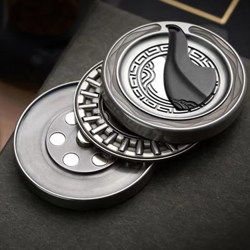 MUYI EDC HEQIBI Haptic Coin Chinese Style Milk Cap Fidget Toy Adult Anti Stress Metal EDC