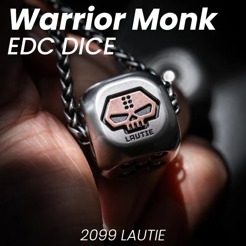Lautie EDC Warrior Monk Metal Dice Bead Pendant