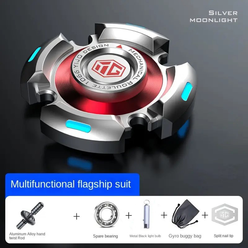 Fidget Spinners for Adults and Kids, Stress Anxiety ADHD Relief Fidget Toy, Metal EDC Hand Spinner Toys with Luminous Light