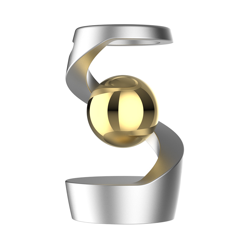 Desktop Rotating Gyroscope Finger Fidget Spinner Toy All Aluminum Alloy Spinning Gyro Silver Metallic Accents For Adults Gift