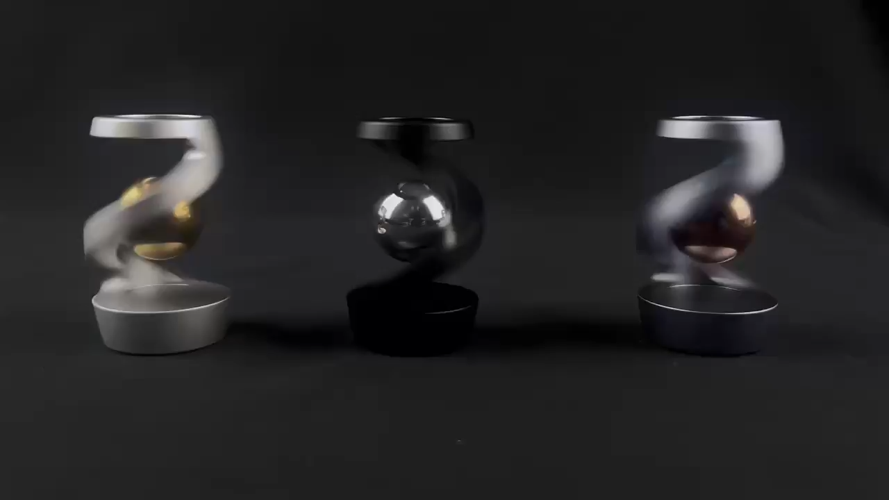 Desktop Rotating Gyroscope Finger Fidget Spinner Toy All Aluminum Alloy Spinning Gyro Silver Metallic Accents For Adults Gift