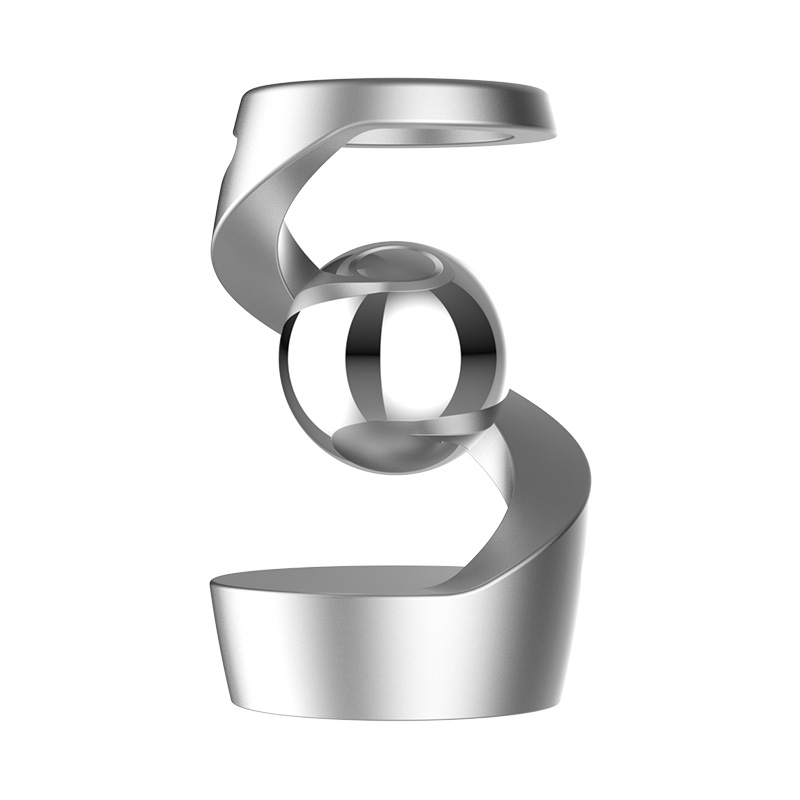 Desktop Rotating Gyroscope Finger Fidget Spinner Toy All Aluminum Alloy Spinning Gyro Silver Metallic Accents For Adults Gift