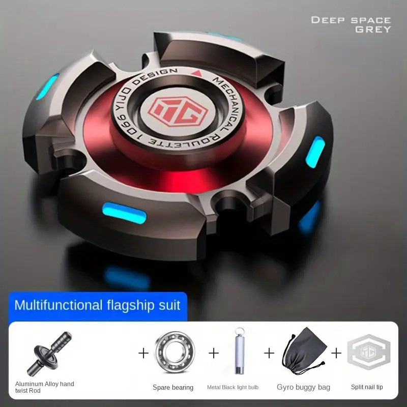 Fidget Spinners for Adults and Kids, Stress Anxiety ADHD Relief Fidget Toy, Metal EDC Hand Spinner Toys with Luminous Light