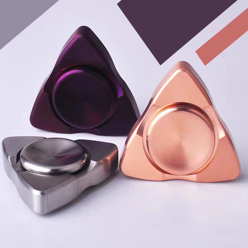 Fun Stainless Steel Triangle Fidget Spinner Metal Hand Spinner Adult EDC Decompression Toy ADHD Stress Relief Fingertip Toy Gift