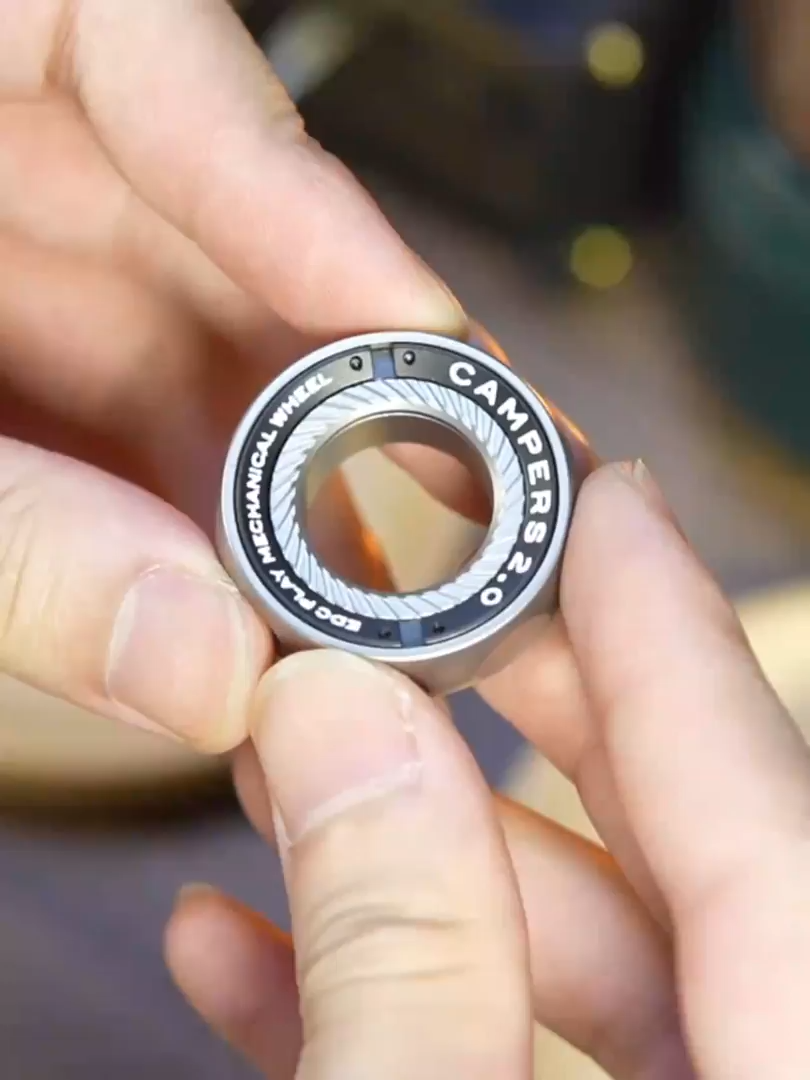 Gao Studio SPYSTAR Magnetic Fidget Ratchet Ring EDC Toys Adjustable Haptic Ring Stainless Steel Fingertip Metal Tyre Toys Stress Spinner