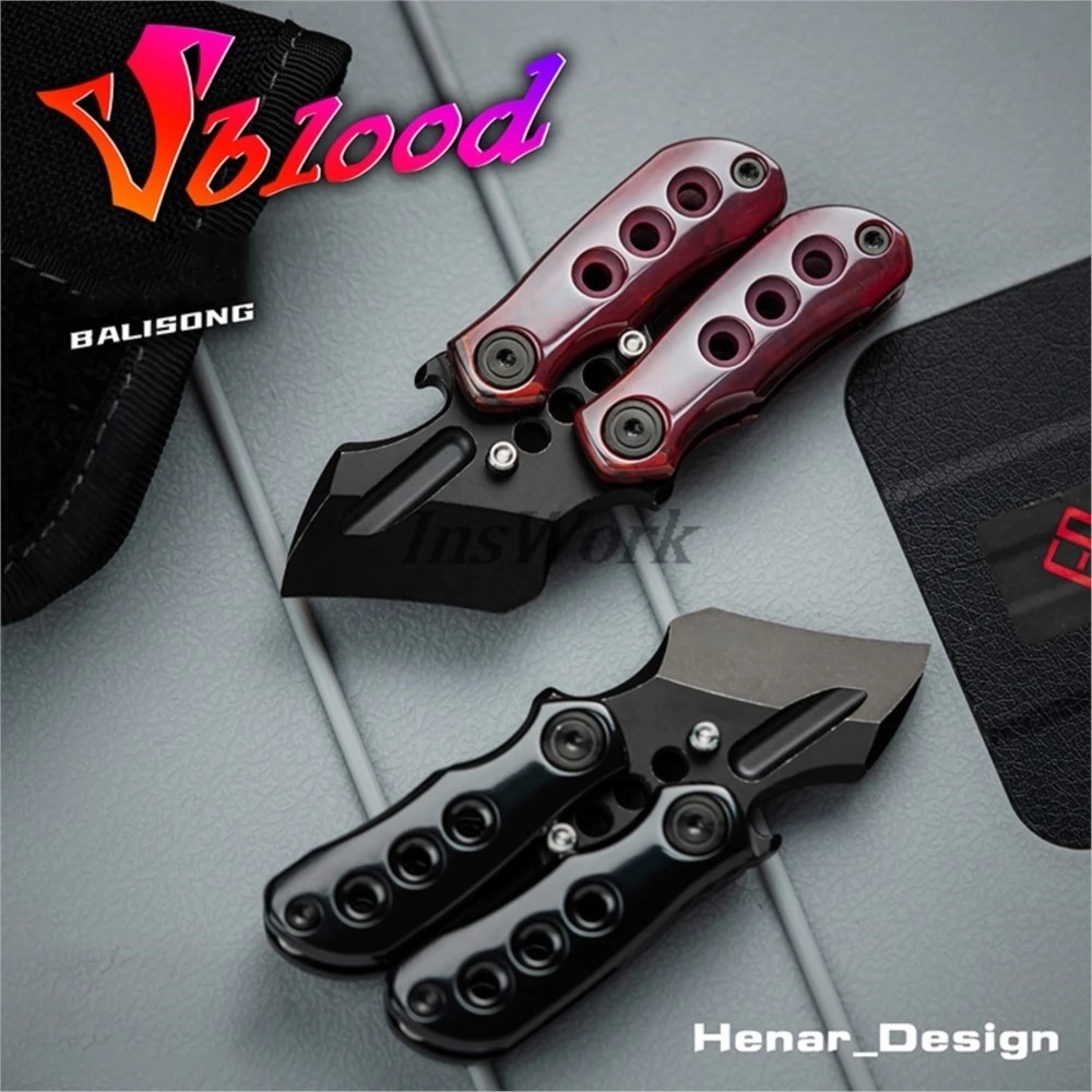 WANWU EDC Vblood Mini Small Dump Outdoor Bottle Opener Crowbar Practice Blade Toys
