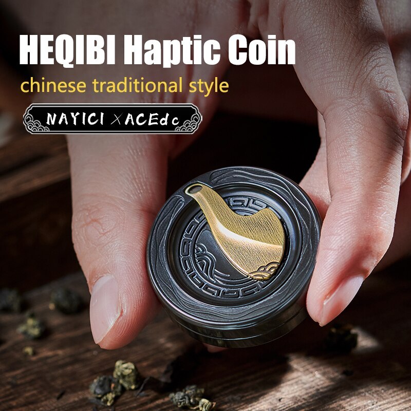 ACEdc Co-branded MUYI HEQIBI Haptic Coin Chinese Style Milk Cap Fidget ...