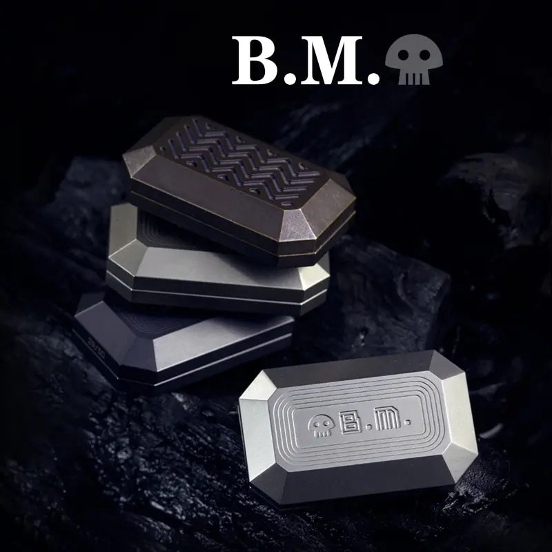 B.M. Black Mirror Death Crystal Fidget Slider EDC Metal Decompression Toy