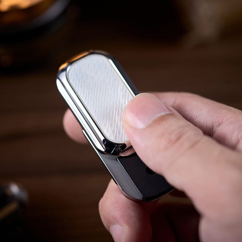 01EDC Metal Fidget Slider-Feeling White Butterfly  Shell Polished Push Slider