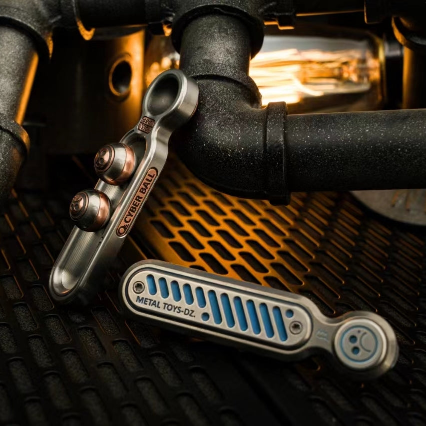 Metal Toys Dz. Cyber Ball Bounce Push Slider Fidget Toy Bead Spinner