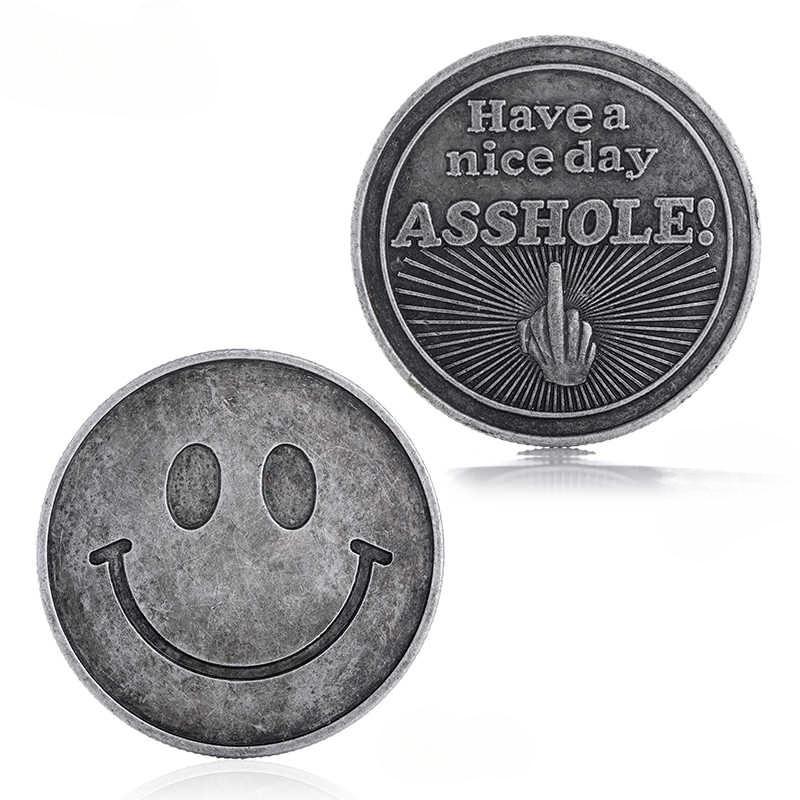 Smiley lucky coin