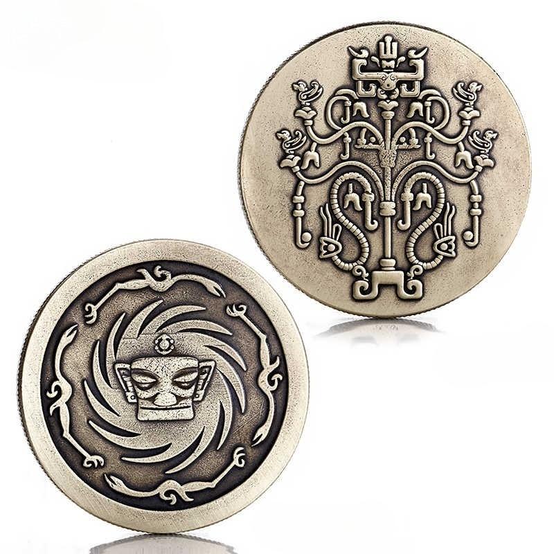 Sanxingdui gold mask coin