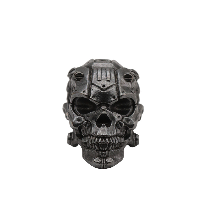 Mechanical Skull Head Brass Knife Beads EDC DIY Paracord Woven Bracelet Lanyard Pendant Accessories Outdoor Tool Hangings Charms