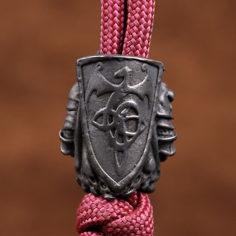 Vicissitudes Templar Knight Brass EDC Retro Paracord Knife Beads Crusader Armor Warrior DIY Umbrella Rope Woven Lanyard Pendants