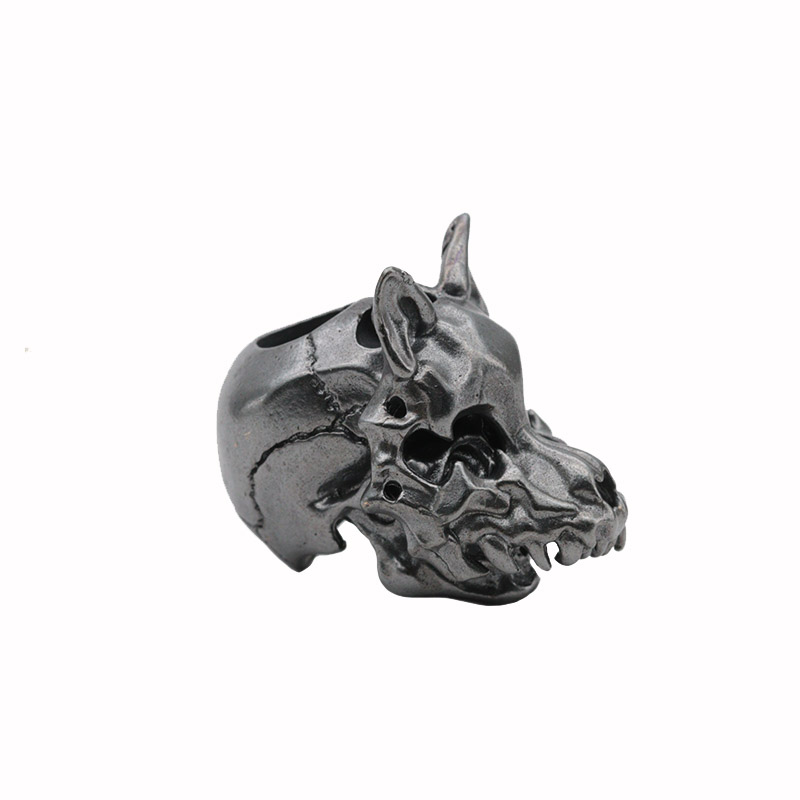 Openable Wolf Face Mask Skeleton Head Brass Knife Beads Outdoor EDC DIY Paracord Woven Lanyard Pendants Accessories Punk Charms