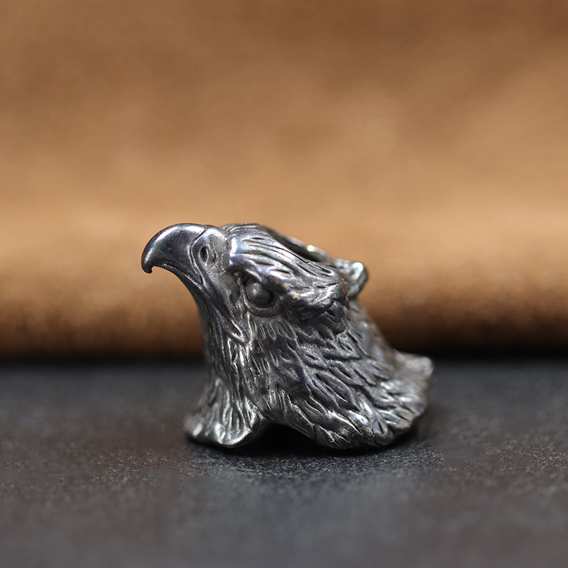 Animal Eagle Head Sculpture Brass Knife Bead EDC Outdoor DIY Paracord Handmade Woven Lanyard Pendant Accessories Bracelet Charms