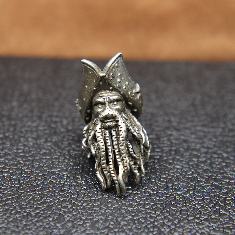 Brass Octopus Face Pirate King Figurines Knife Beads Paracord Lanyard Pendants DIY Umbrella Rope EDC Outdoor Tool Accessories