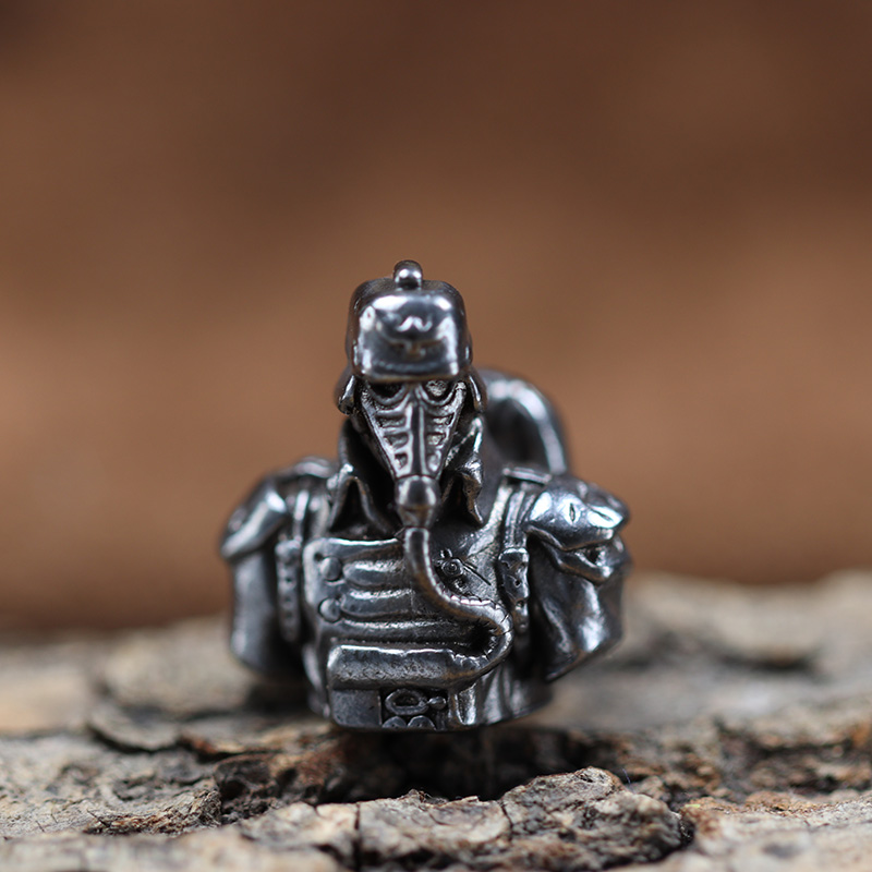 Death Biochemical Guard Solider Bust Brass Knife Beads Punk Gas Mask EDC Outdoor Survival Paracord DIY Woven Lanyard Accessories