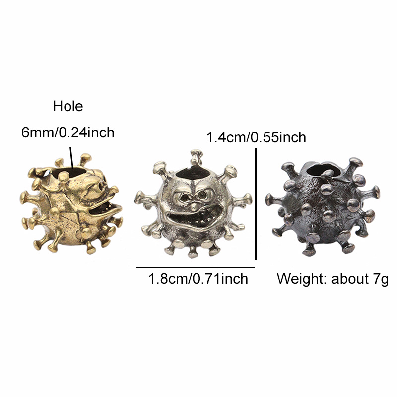 Cartoon Devil Models Black Brass Knife Bead DIY Paracord Charms Accessories EDC Outdoor Tool Woven Umbrella Rope Lanyard Pendant