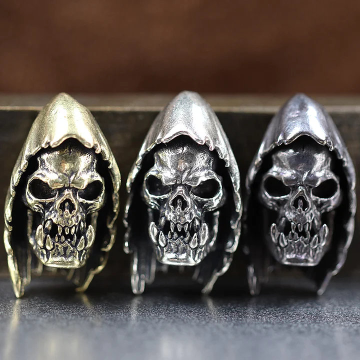 Cloak Wander Orcish Skull Head Brass Knife Bead DIY Paracord Bracelet Accessories Outdoor EDC Tool Umbrella Rope Lanyard Pendant