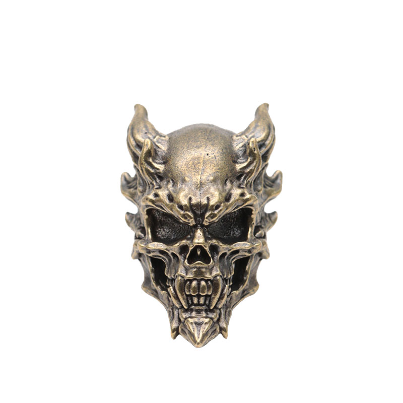 Punk Style Skull Head Brass Knife Bead EDC Outdoor DIY Paracord Woven Lanyard Pendants Bracelets Charms Jewelry Accessories Gift