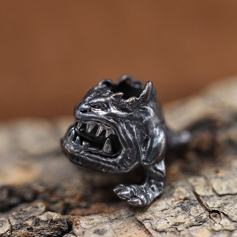 Cuspid Teeth Monster Brass Knife Beads EDC Outdoor DIY  Paracord Handmade Woven Lanyard Pendants Punk Retro Jewelry Accessories