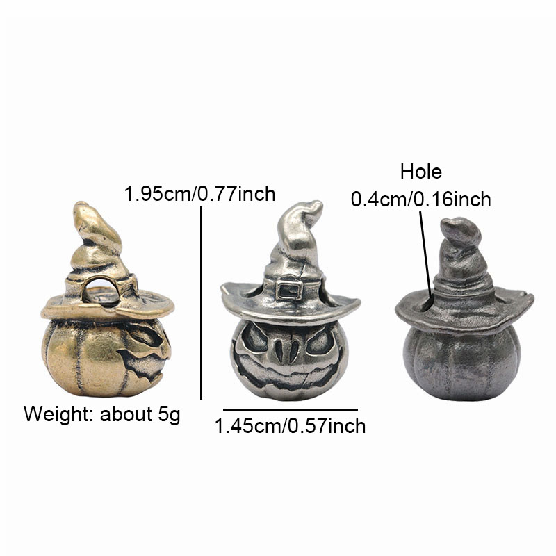Pumpkin Wizard Brass Knife Beads EDC DIY Paracord Woven Bracelets Lanyard Pendants Accessories Outdoor Tool Hangings Trinkets