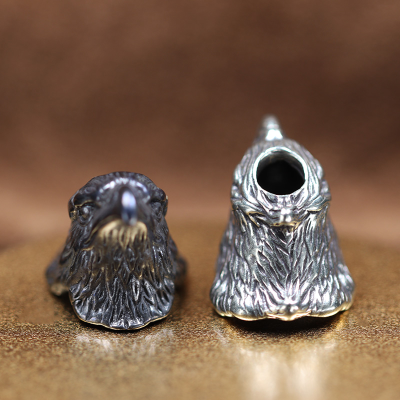 Animal Eagle Head Sculpture Brass Knife Bead EDC Outdoor DIY Paracord Handmade Woven Lanyard Pendant Accessories Bracelet Charms