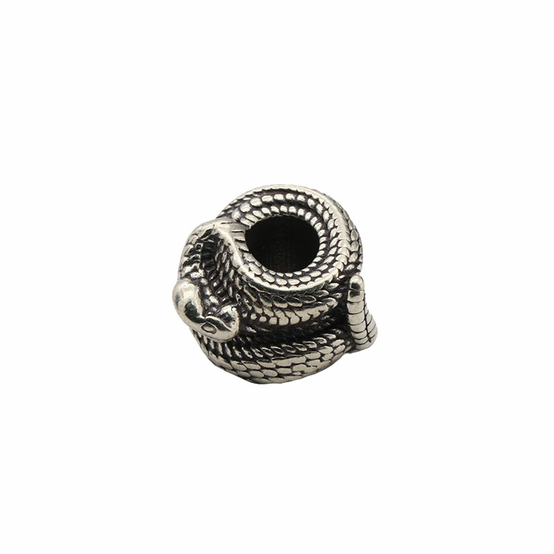 Black Brass Rattlesnake Knife Beads DIY EDC Umbrella Rope Lanyard Paracord Bracelets Snake Pendants Jewelry Outdoor Accessories