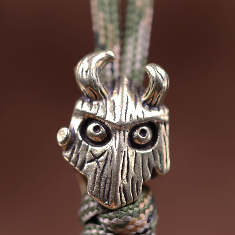Forest Guardian Brass Knife Bead EDC Outdoor DIY Paracord Accessories Handmade Woven Lanyard Pendant Umbrella Rope Hanging Charm