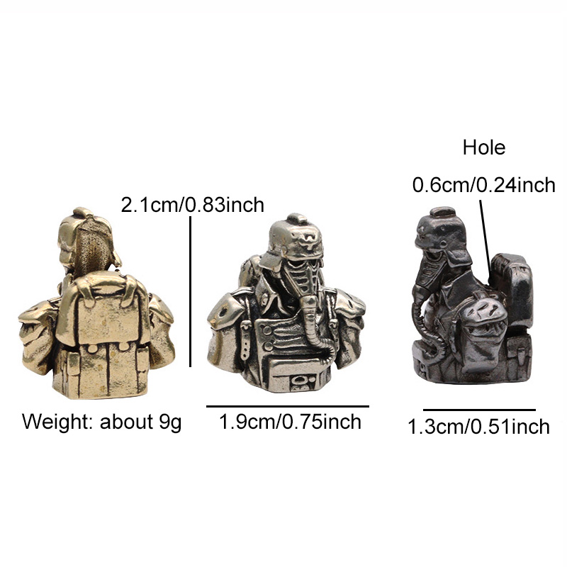 Death Biochemical Guard Solider Bust Brass Knife Beads Punk Gas Mask EDC Outdoor Survival Paracord DIY Woven Lanyard Accessories