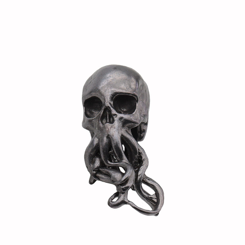 Black Skull Face Octopus Brass Knife Beads Lanyard Pendants Jewelry Umbrella Rope Hangings EDC Outdoor DIY Paracord Accessories