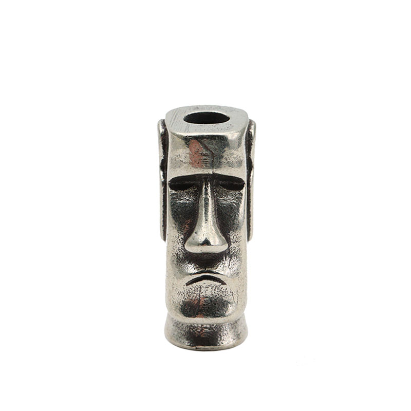 Easter Island Stone Statue Watchman Knife Beads Brass Woven Paracord Lanyard Pendants Outdoor EDC Umbrella Rope DIY Accessories