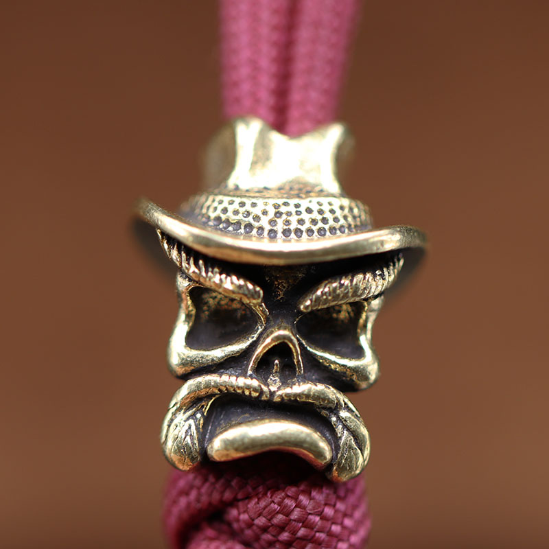 Cowboy Old Man Brass Knife Bead DIY Paracord Accessories Handmade Woven Lanyard Pendants EDC Outdoor Umbrella Rope Hangings Tool