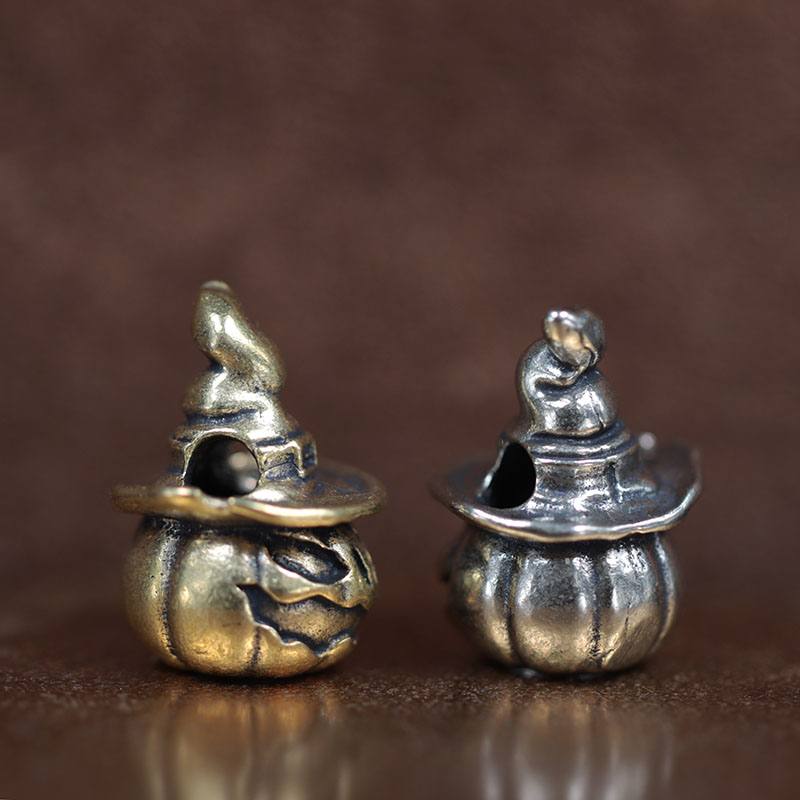 Pumpkin Wizard Brass Knife Beads EDC DIY Paracord Woven Bracelets Lanyard Pendants Accessories Outdoor Tool Hangings Trinkets